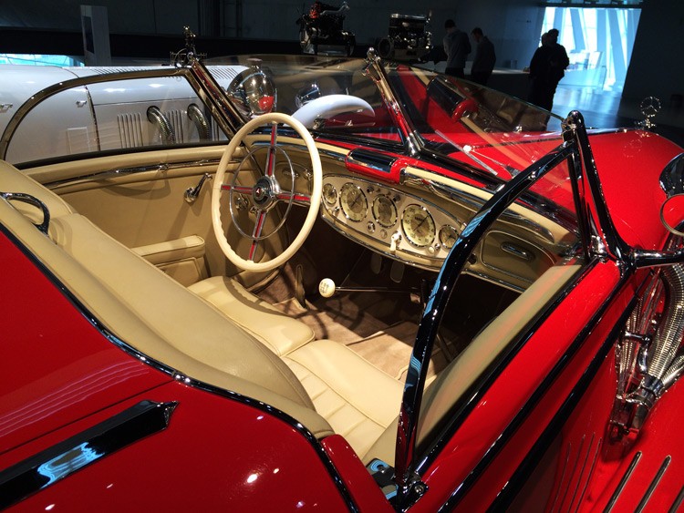 The beautiful interior of the 1936 Mercedes-Benz 500 K Spezial-Roadster
