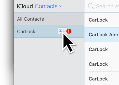 Move CarLock Alert contact to CarLock group