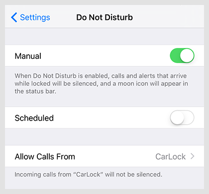 Allow calls form CarLock group